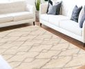 5' X 8' Ivory Grey Machine Woven Chain Link Indoor Area Rug