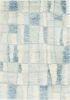 5' X 8' Ivory Blue Machine Woven Abstract Blocks Indoor Area Rug