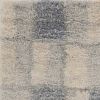 5' X 8' Ivory Blue Machine Woven Abstract Blocks Indoor Area Rug