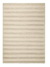 3' X 5' White Ivory Hand Woven Knobby Cornish Stripe Indoor Area Rug