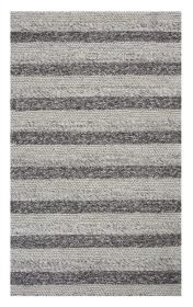 3' X 5' Grey White Hand Woven Knobby Stripes Indoor Area Rug