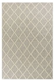 3' X 5' Grey Braided Diamonds Wool Indoor Area Rug