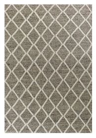 3' X 5' Dark Grey Hand Woven Diamond Pattern Indoor Area Rug