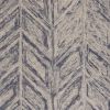 5' X 7' Blue Hand Tufted Wool Herringbone Indoor Area Rug