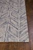 5' X 7' Blue Hand Tufted Wool Herringbone Indoor Area Rug