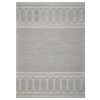 5' X 7' Grey Geometric Pattern Wool Indoor Area Rug