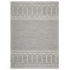 5' X 7' Grey Geometric Pattern Wool Indoor Area Rug