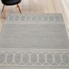 5' X 7' Grey Geometric Pattern Wool Indoor Area Rug