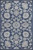 7' X 9' Denim Floral Vine Uv Treated Indoor Area Rug