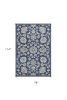 7' X 9' Denim Floral Vine Uv Treated Indoor Area Rug