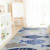 5' X 7' Light Blue School Of Fish Indoor Area Rug