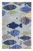 5' X 7' Light Blue School Of Fish Indoor Area Rug