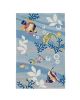 5' X 8' Blue Hand Hooked Marine Life Indoor Area Rug