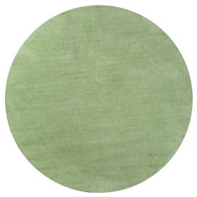 6' Round Spearmint Green Plain Indoor Area Rug