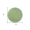 6' Round Spearmint Green Plain Indoor Area Rug