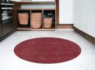 6' Red Heather Round Indoor Shag Rug