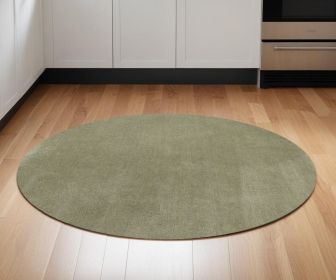 6' Sage Green Round Hand Woven Area Rug