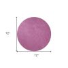 6' Round  Polyester Hot Pink Area Rug