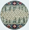 8' Ivory and Blue Abstract Area Rug