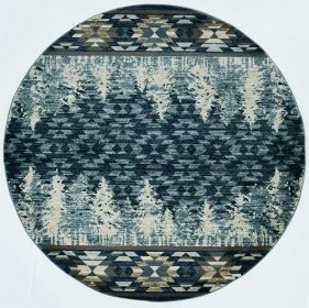 8' Slate Blue Round Area Rug