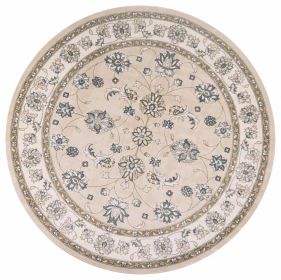 8' Round  Polypropylene Beige Or  Ivory  Area Rug