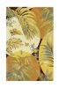 4' X 6' Coral Red Ivory Hand Tufted Tropical Leaves Indoor Area Rug