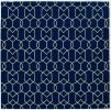 5' X 7' Navy Geometric Trellis Uv Treated Indoor Area Rug