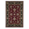 Red And Black Octagon Floral Vines Area Rug