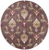 Plum Purple Machine Woven Traditional Octagon Indoor Area Rug