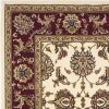 7' Octagon Ivory Or Red Floral Vines Bordered Indoor Area Rug