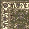 7' Octagon Green Or Ivory Floral Vines Bordered Indoor Area Rug