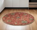 6' Sienna Orange Hand Tufted Traditional Round Indoor Area Rug