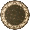 8' Green and Brown Round Oriental Area Rug