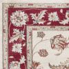 8' X 10' Ivory Or Red Floral Vine Bordered Indoor Area Rug