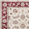 8' X 10' Ivory Or Red Floral Vine Bordered Indoor Area Rug