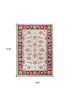 8' X 10' Ivory Or Red Floral Vine Bordered Indoor Area Rug