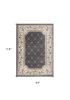 8' X 10' Grey Or Ivory Diamond Floral Bordered Indoor Area Rug