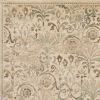 8' X 11' Ivory Machine Woven Floral Traditional Indoor Area Rug