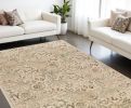 8' X 11' Ivory Machine Woven Floral Traditional Indoor Area Rug