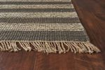 5' X 7' Jute Slate Ivory Area Rug