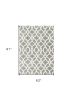 5' X 8' Grey Ivory Machine Woven Ogee Indoor Area Rug