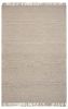 5' X 8' Natural Plain Wool Indoor Area Rug With Fringe