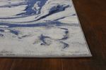 7' X 10' Blue Machine Woven Abstract Watercolor Indoor Area Rug