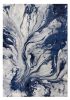 7' X 10' Blue Machine Woven Abstract Watercolor Indoor Area Rug