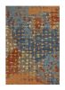 7' X 10' Blue Coral Machine Woven Abstract Triangular Strings Indoor Area Rug