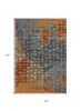 7' X 10' Blue Coral Machine Woven Abstract Triangular Strings Indoor Area Rug