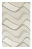 5' X 8' Ivory Hand Tufted Abstract Waves Indoor Area Rug