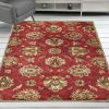 5' X 8' Red Hand Tufted Traditional Floral Indoor Area Rug