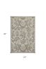 2' X 4' Gray and Ivory Floral Area Rug