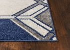 2' X 3' Blue Geometric Area Rug